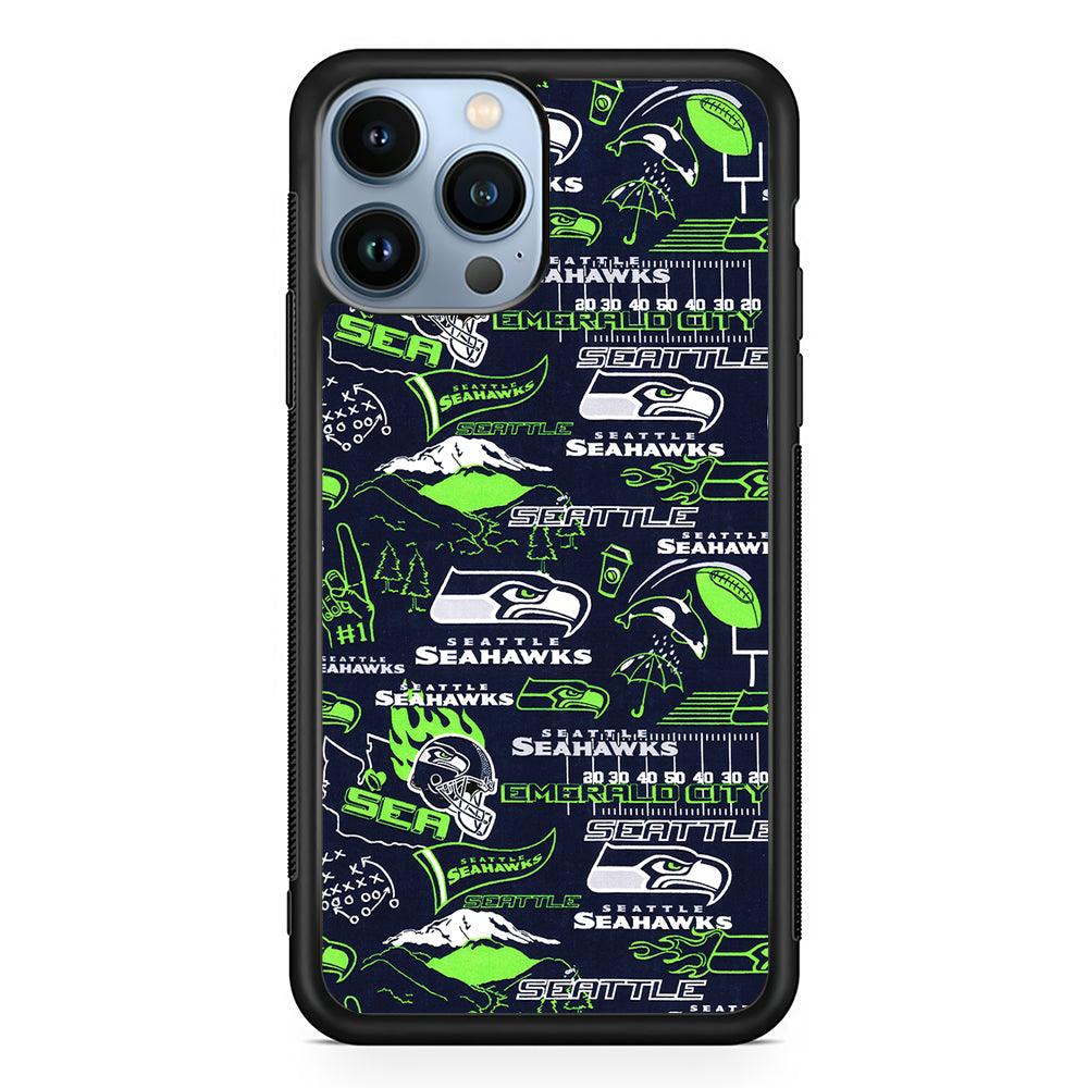 Seattle Seahawks Pattern 2D Rubber Phone Case-Black-Oxvistore