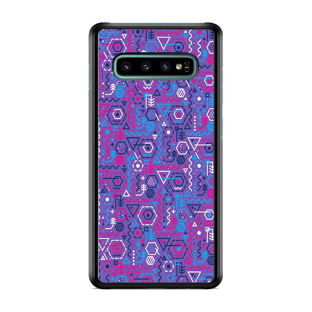 Shape of Algorithm Samsung Galaxy S10 Case-Rubber Black (2D Case)-Oxvistore
