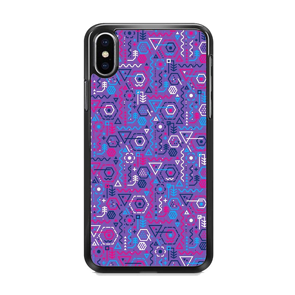 Shape of Algorithm iPhone XS Case-Rubber Black (2D Case)-Oxvistore