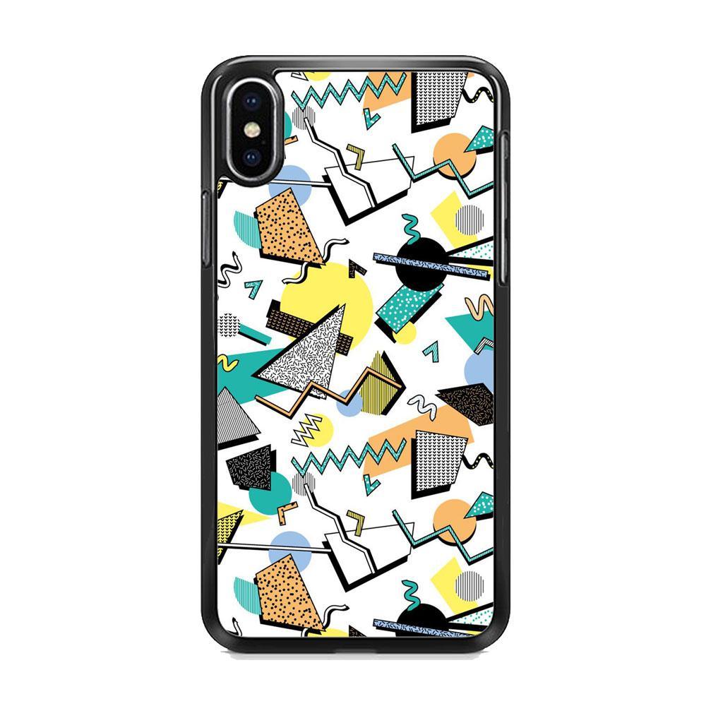 Shapes Abstract 02 iPhone XS Case-Rubber Black (2D Case)-Oxvistore