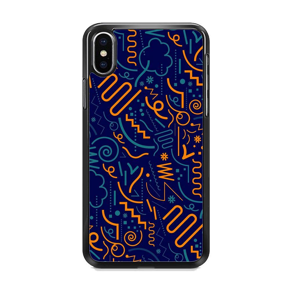 Shapes Abstract 06 iPhone XS Case-Rubber Black (2D Case)-Oxvistore