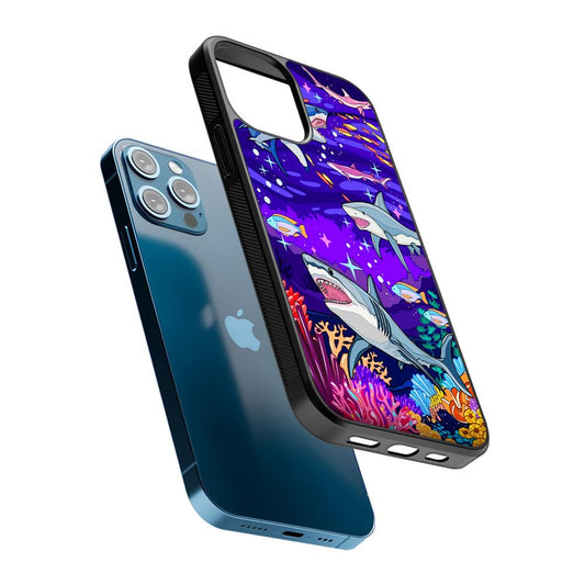 Shark Fish Cartoon 2D Rubber Phone Case-Oxvistore