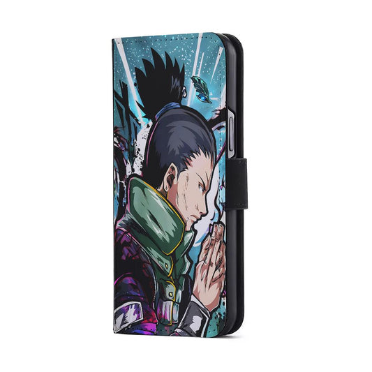 Shikamaru Nara Naruto Art Flip Wallet Phone Case-Oxvistore