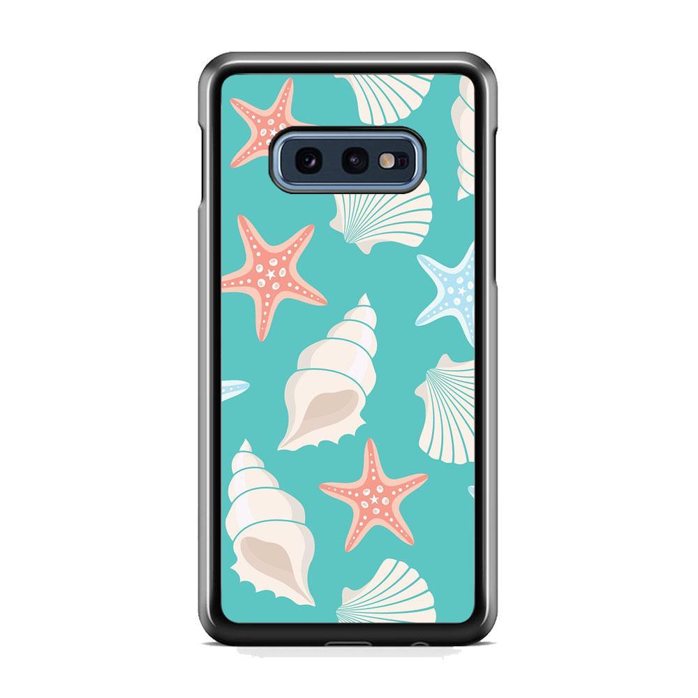 Simply Shells Collage Samsung Galaxy S10E Case-Rubber Black (2D Case)-Oxvistore