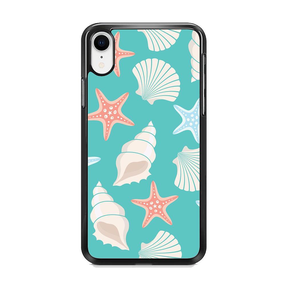 Simply Shells Collage iPhone XR Case-Rubber Black (2D Case)-Oxvistore