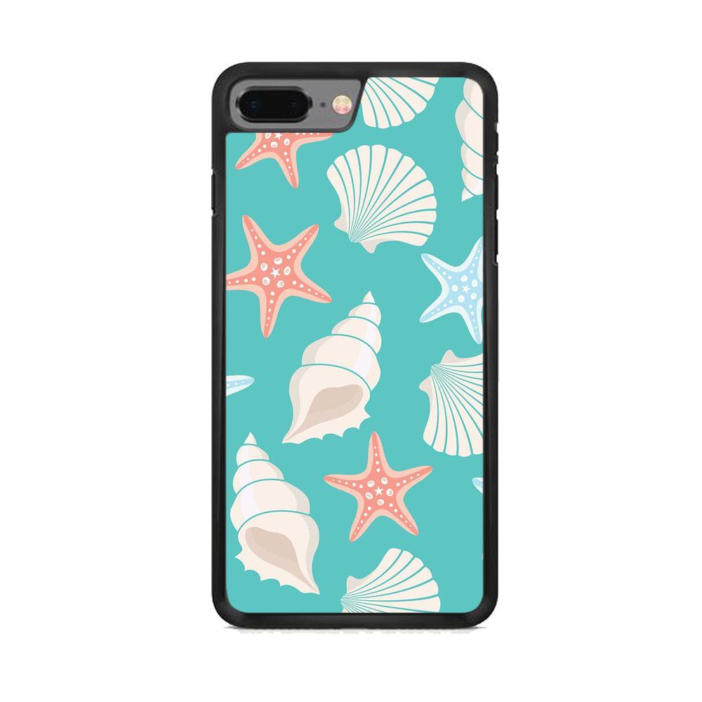 Simply Shells Collage iPhone 7 Plus Case-Rubber Black (2D Case)-Oxvistore