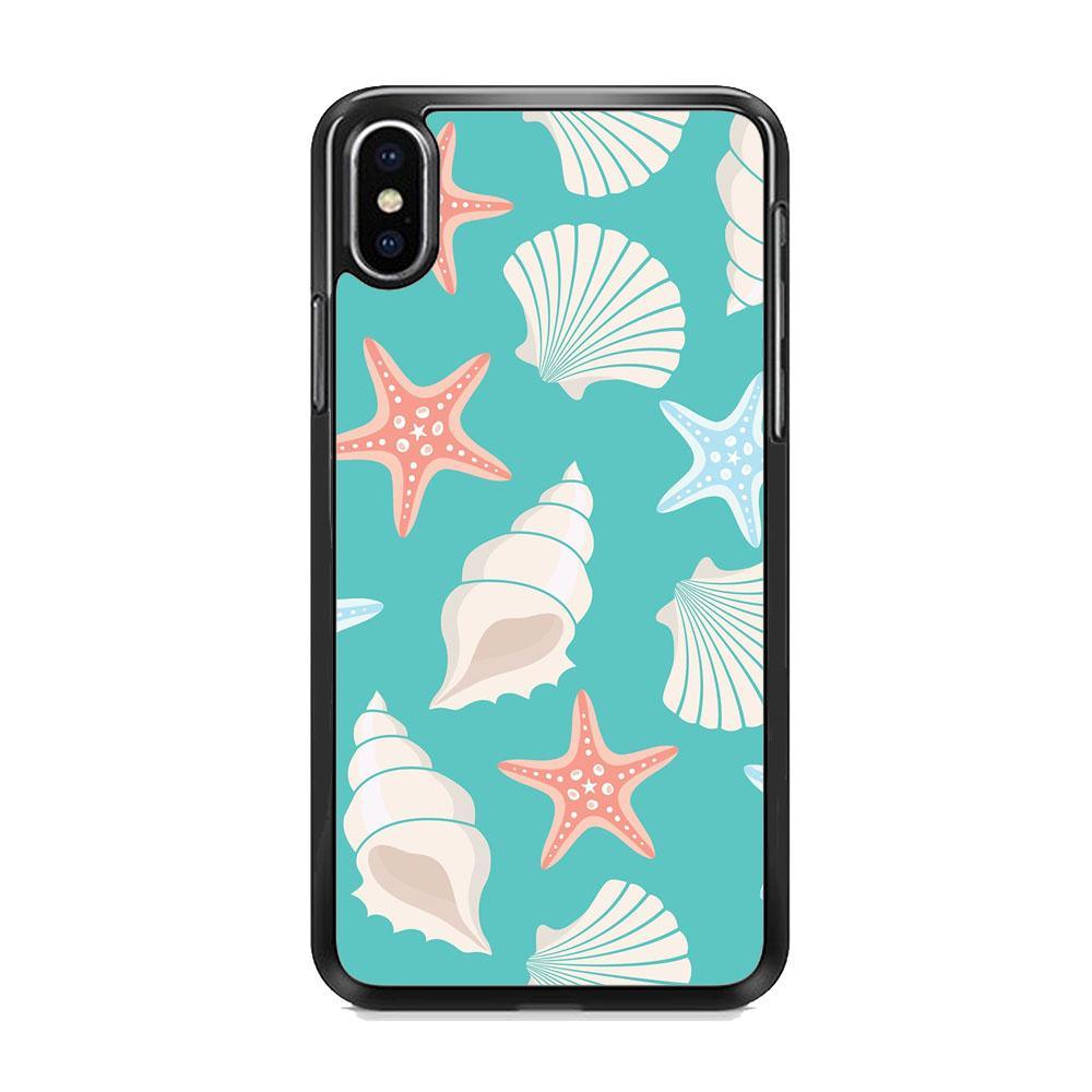 Simply Shells Collage iPhone X Case-Rubber Black (2D Case)-Oxvistore