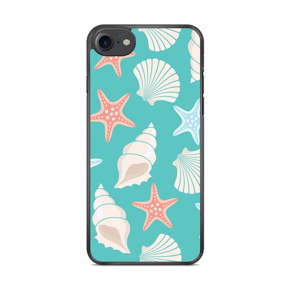 Simply Shells Collage iPhone 8 Case-Rubber Black (2D Case)-Oxvistore