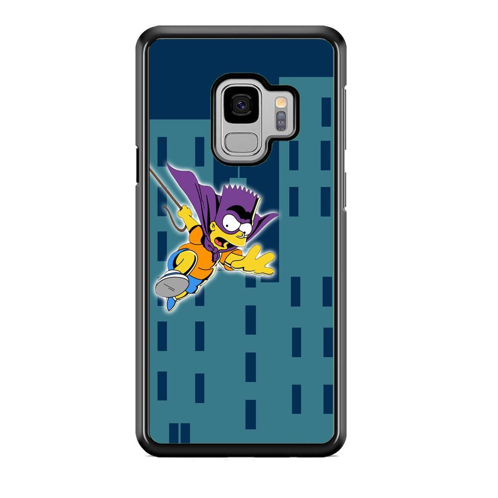 Simpson Fly From Building Samsung Galaxy S9 Case-Rubber Black (2D Case)-Oxvistore