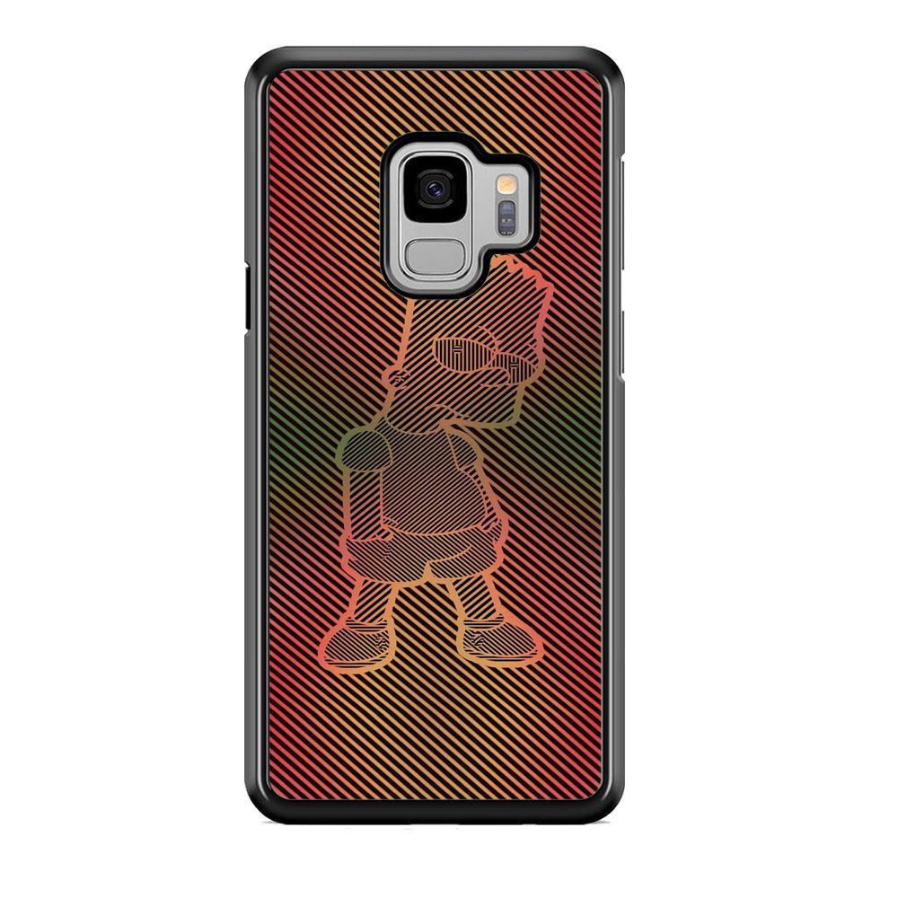 Simpson Stripe Picture Samsung Galaxy S9 Case-Rubber Black (2D Case)-Oxvistore