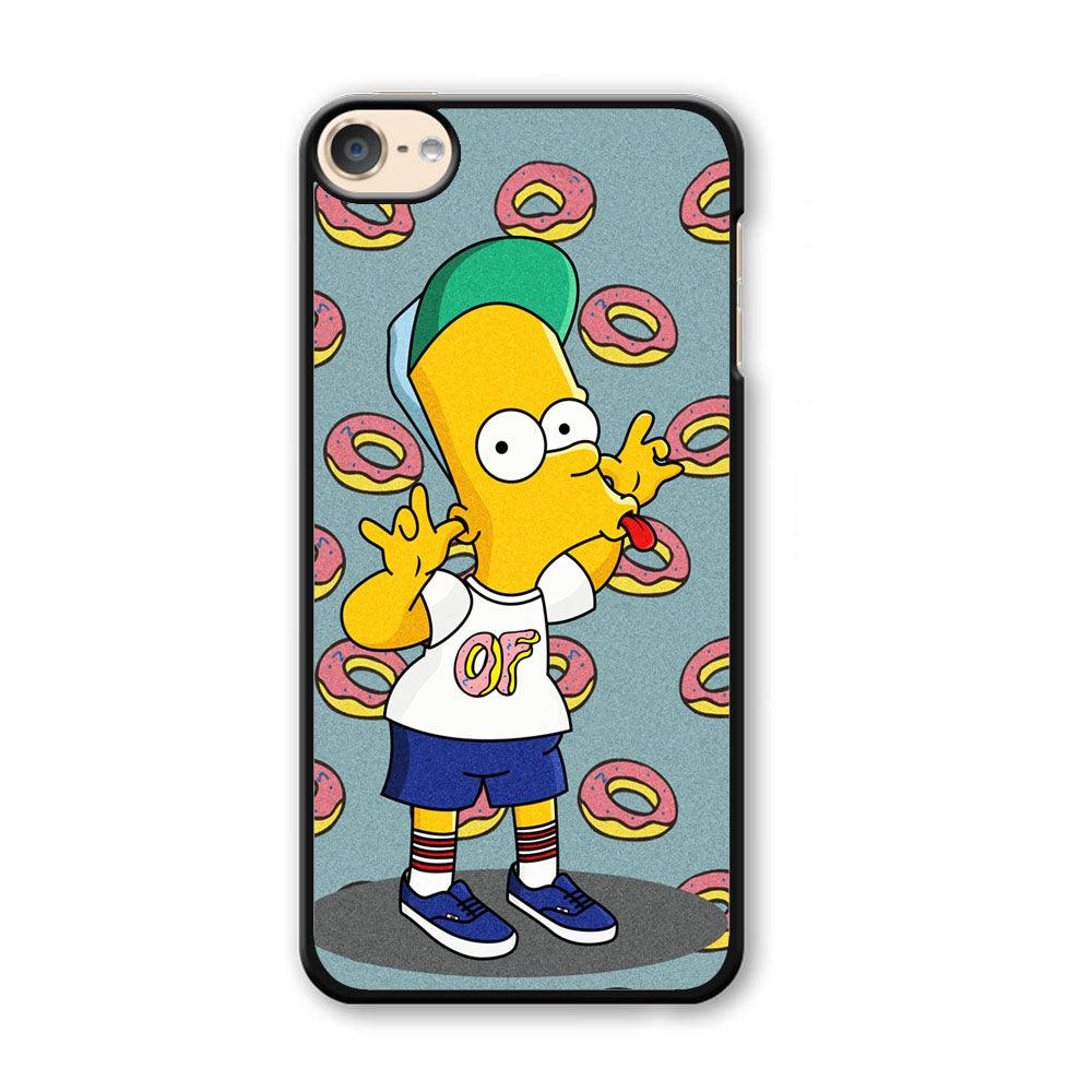 Simpsons Donuts Pattern iPod Touch 6 Case-Plastic Black (2D Case)-Oxvistore