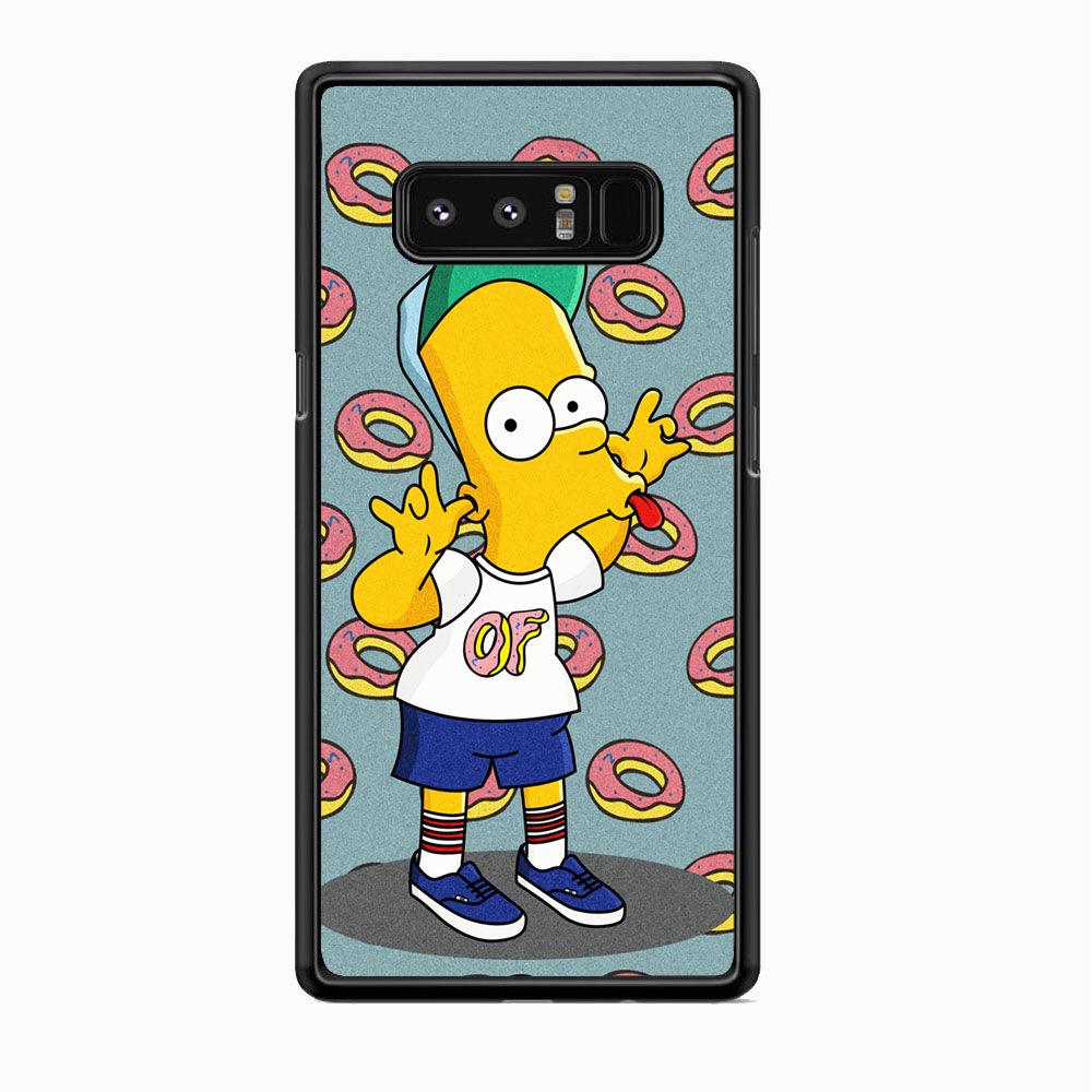 Simpsons Donuts Pattern Samsung Galaxy Note 8 Case-Rubber Black (2D Case)-Oxvistore
