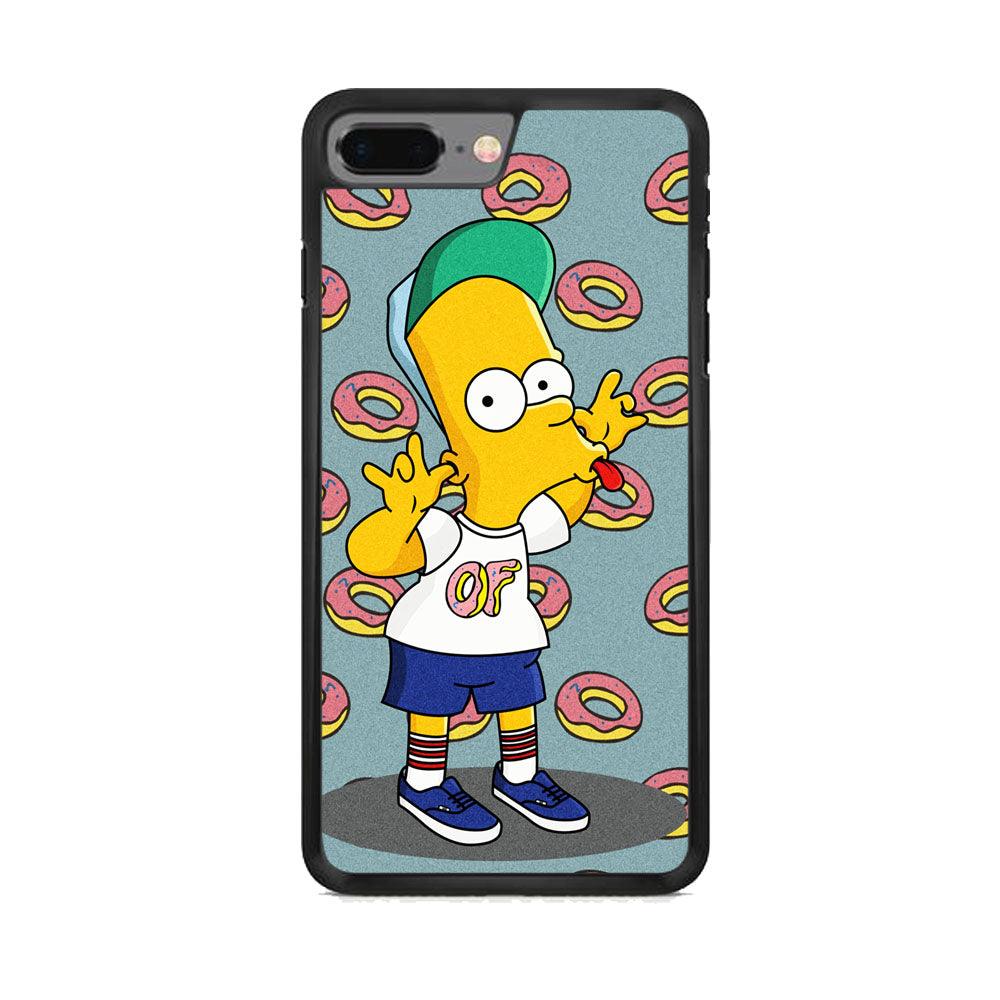Simpsons Donuts Pattern iPhone 7 Plus Case-Rubber Black (2D Case)-Oxvistore