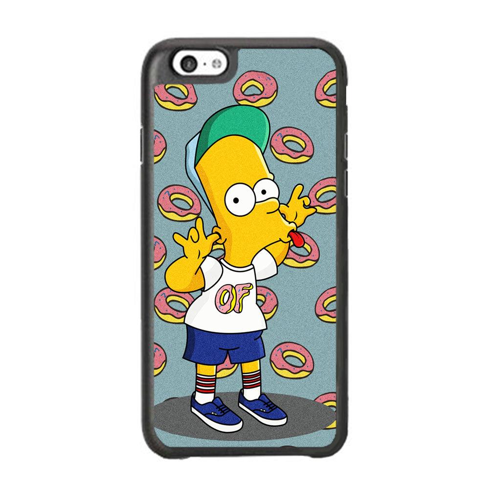 Simpsons Donuts Pattern iPhone 6 Plus | 6s Plus Case-Rubber Black (2D Case)-Oxvistore