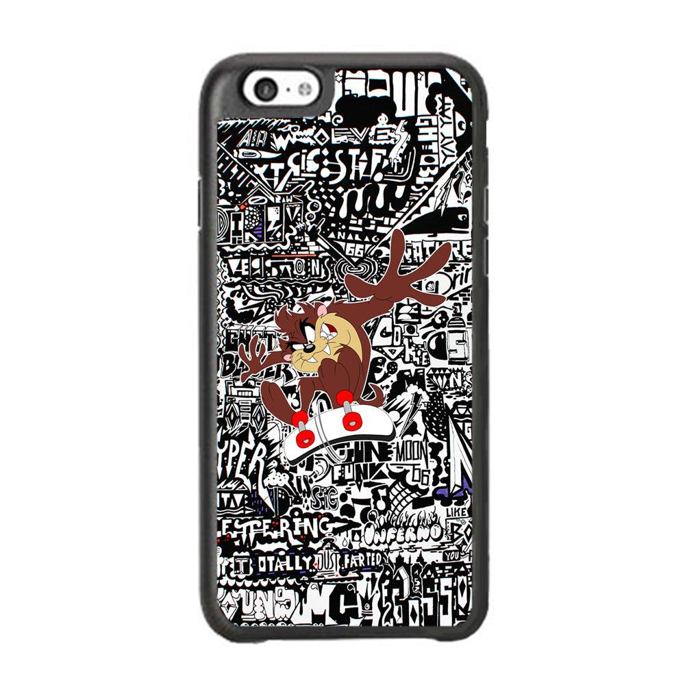 Skate with Taz iPhone 6 Plus | 6s Plus Case-Rubber Black (2D Case)-Oxvistore