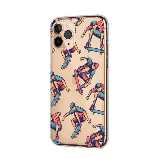 Skateboard Trick Variations Clear Soft Case-Oxvistore