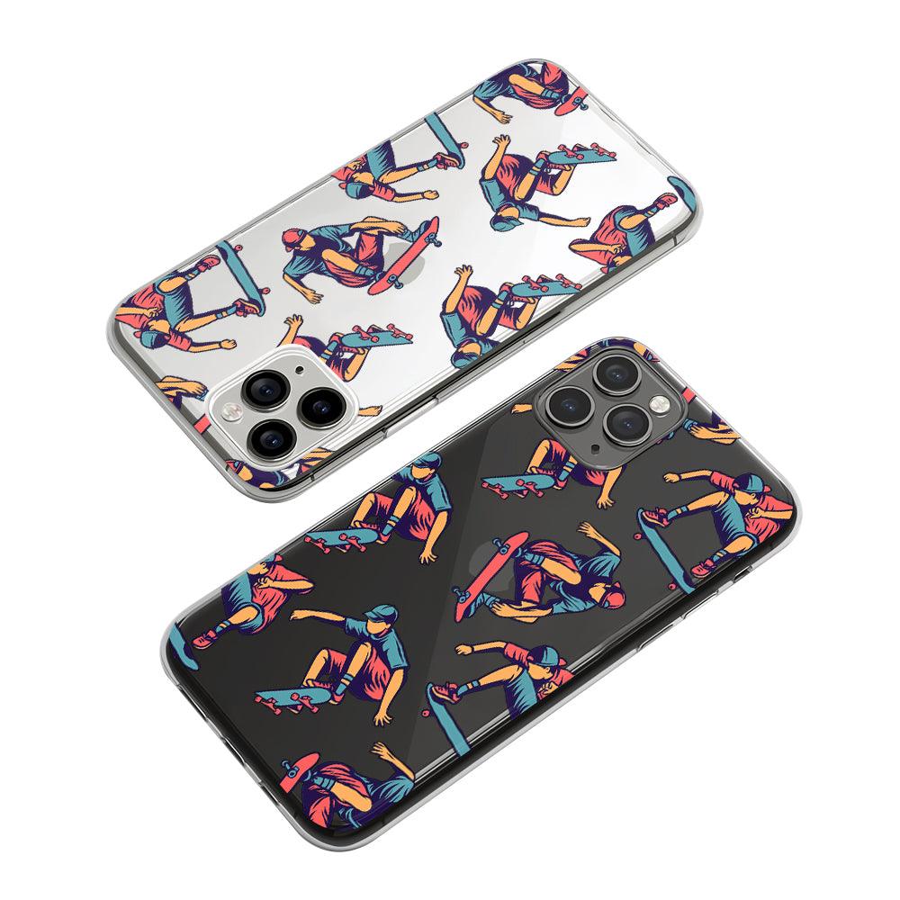 Skateboard Trick Variations Clear Soft Case-Oxvistore