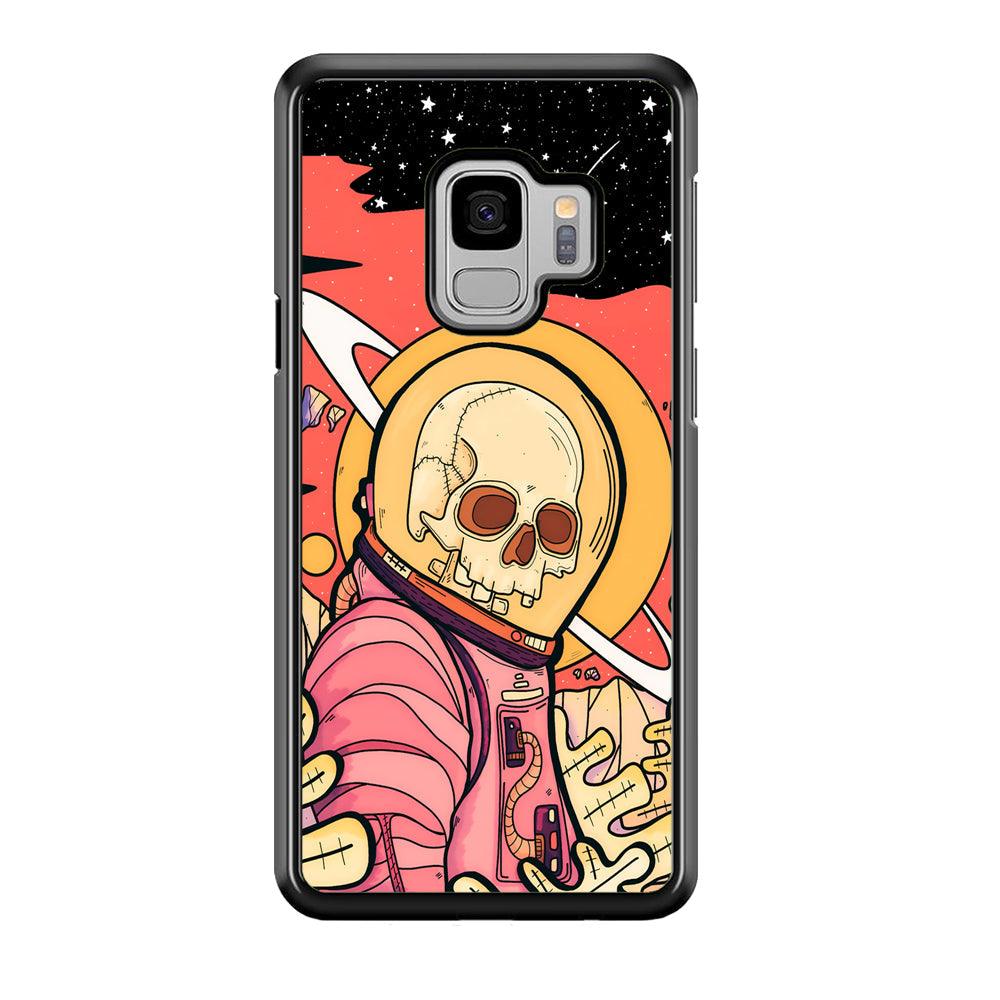 Skull Astronauts In Action Samsung Galaxy S9 Case-Rubber Black (2D Case)-Oxvistore