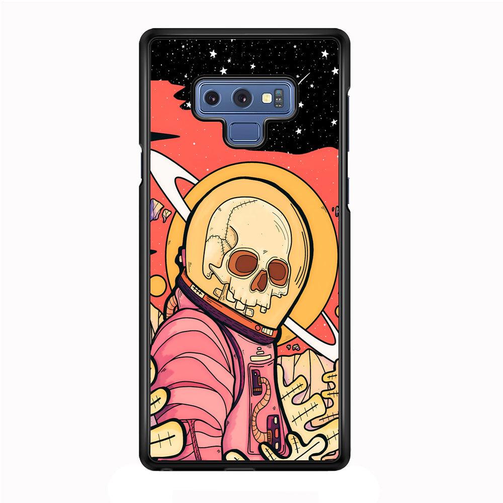 Skull Astronauts In Action Samsung Galaxy Note 9 Case-Rubber Black (2D Case)-Oxvistore