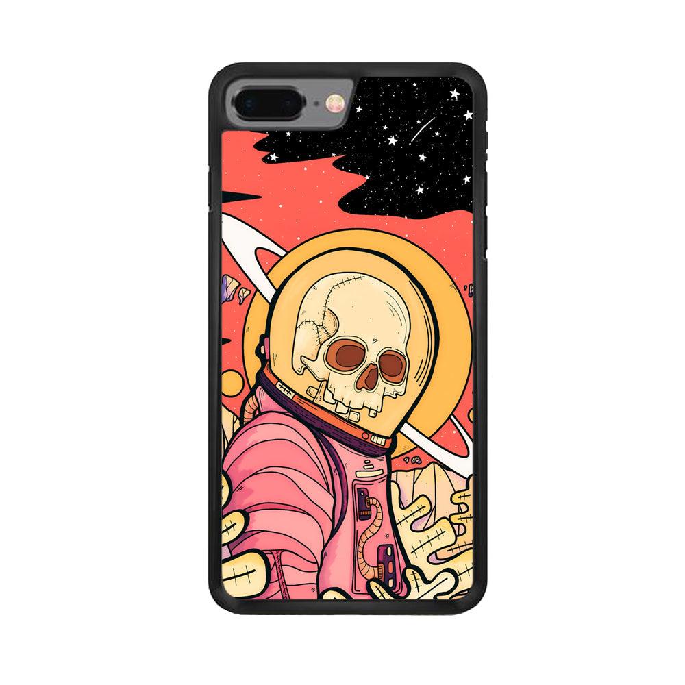 Skull Astronauts In Action iPhone 7 Plus Case-Rubber Black (2D Case)-Oxvistore