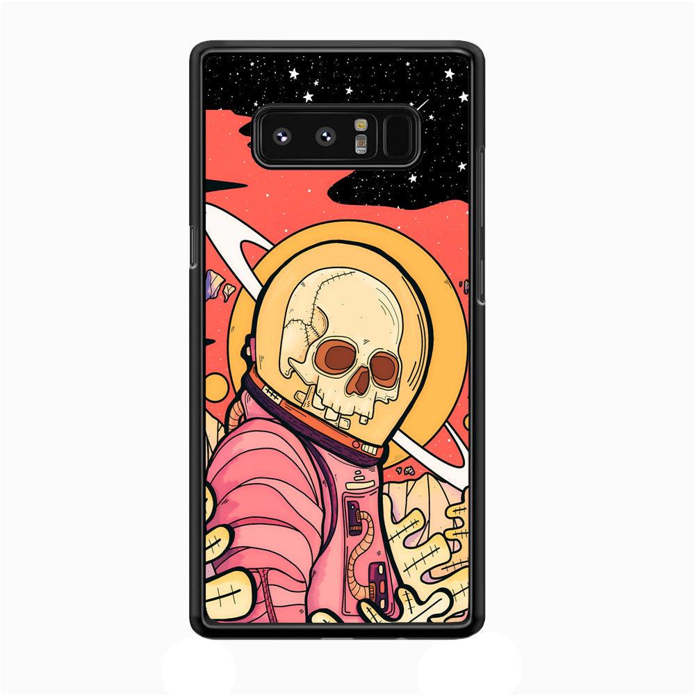 Skull Astronauts In Action Samsung Galaxy Note 8 Case-Rubber Black (2D Case)-Oxvistore