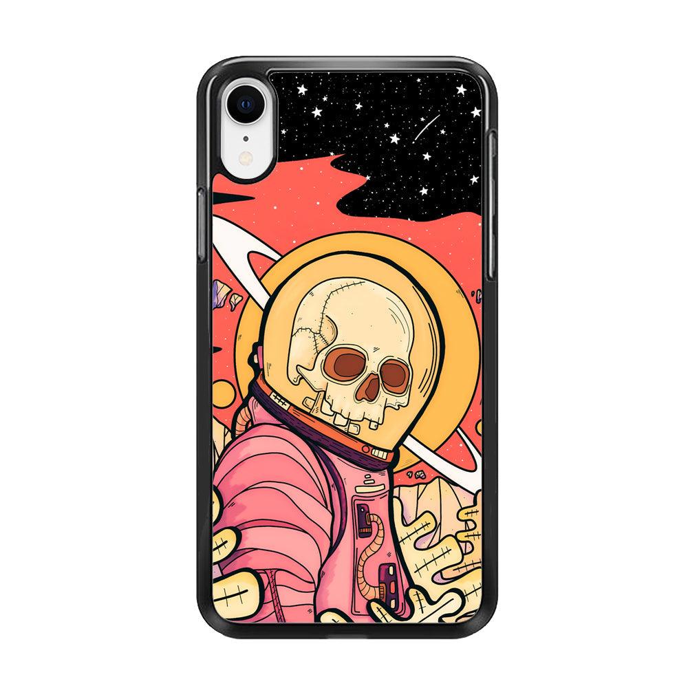 Skull Astronauts In Action iPhone XR Case-Rubber Black (2D Case)-Oxvistore