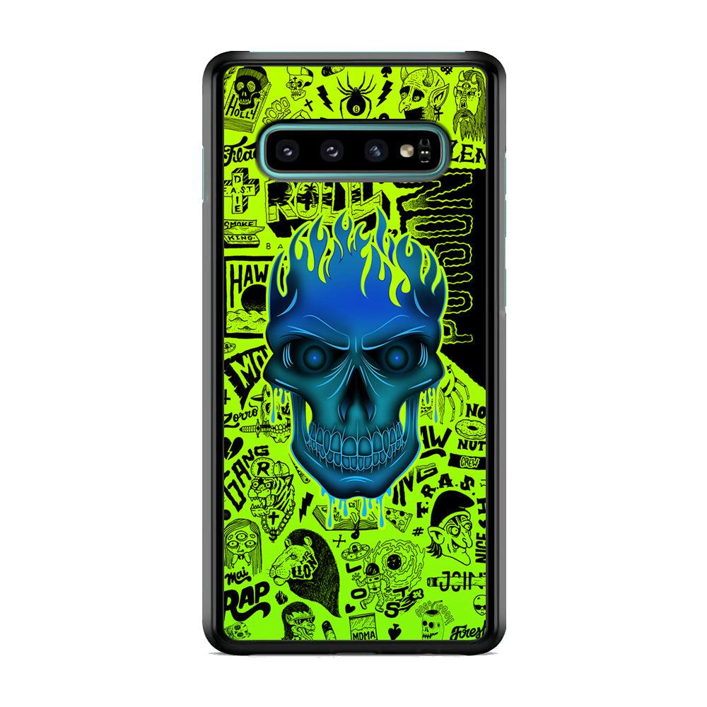 Skull of Poison Samsung Galaxy S10 Case-Rubber Black (2D Case)-Oxvistore