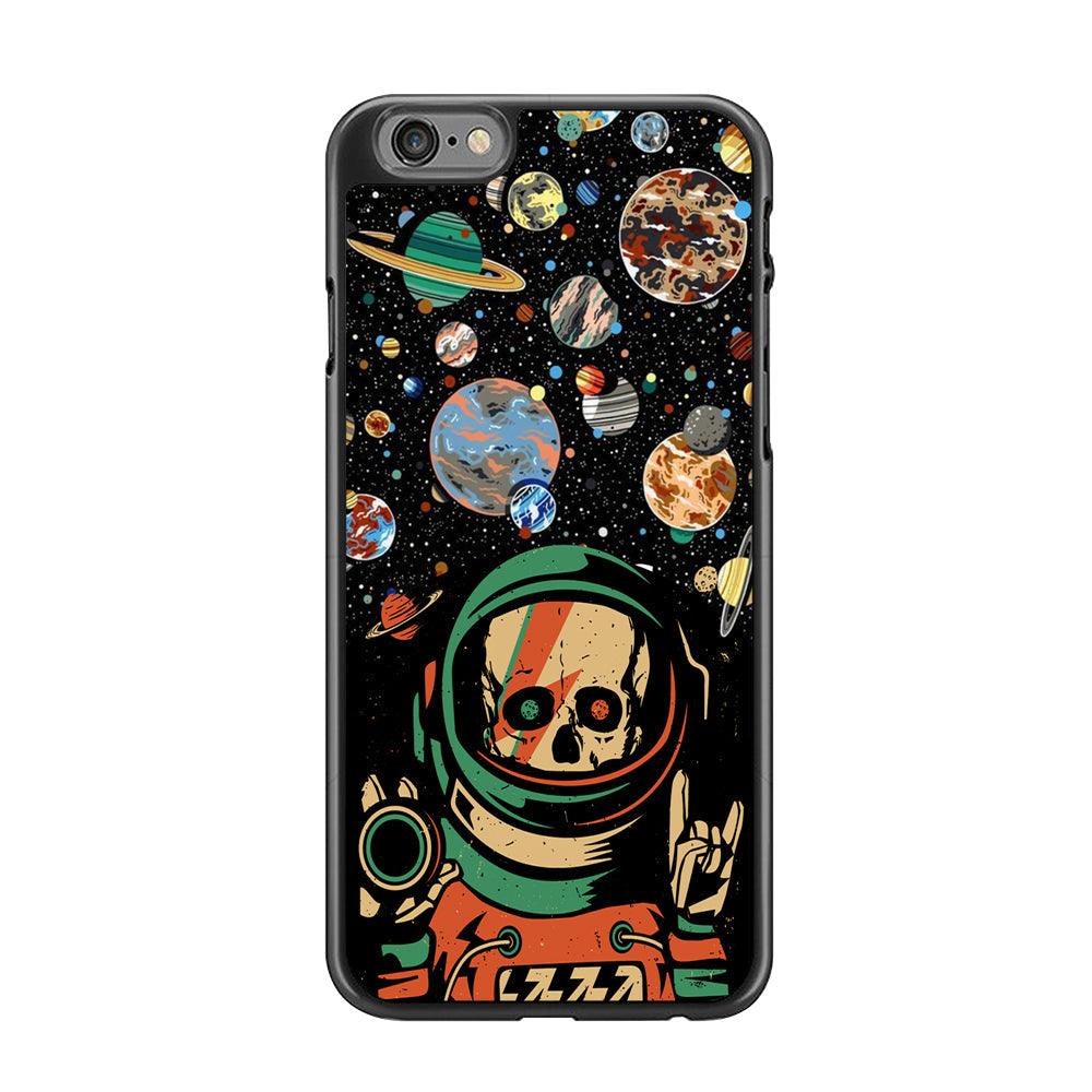 Skull on The Space iPhone 6 Plus | 6s Plus Case-Rubber Black (2D Case)-Oxvistore