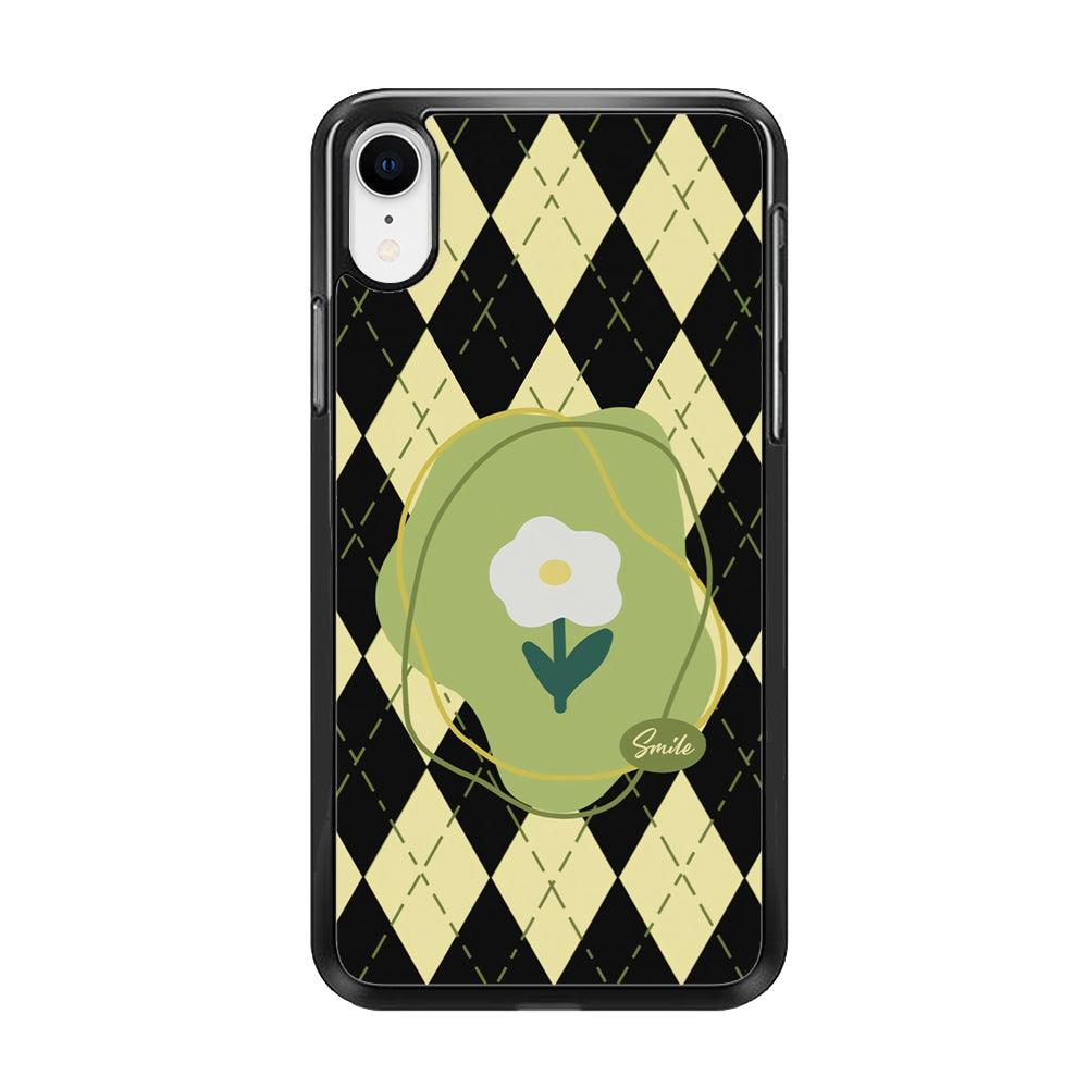Smile Over The Flower iPhone XR Case-Rubber Black (2D Case)-Oxvistore