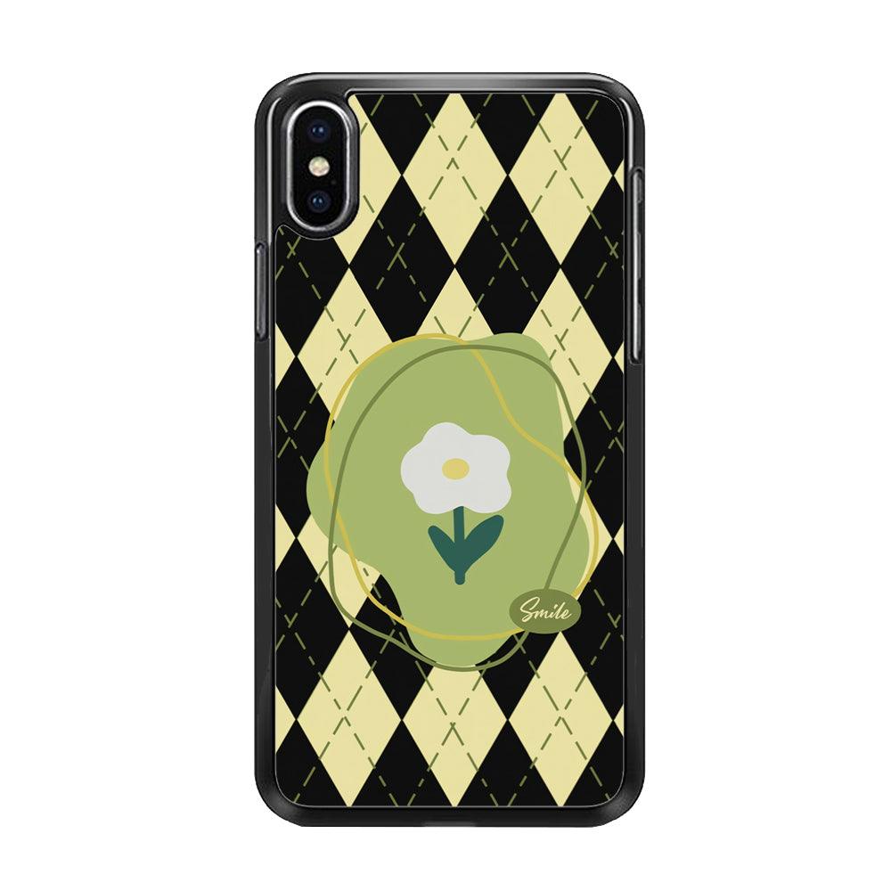 Smile Over The Flower iPhone X Case-Rubber Black (2D Case)-Oxvistore