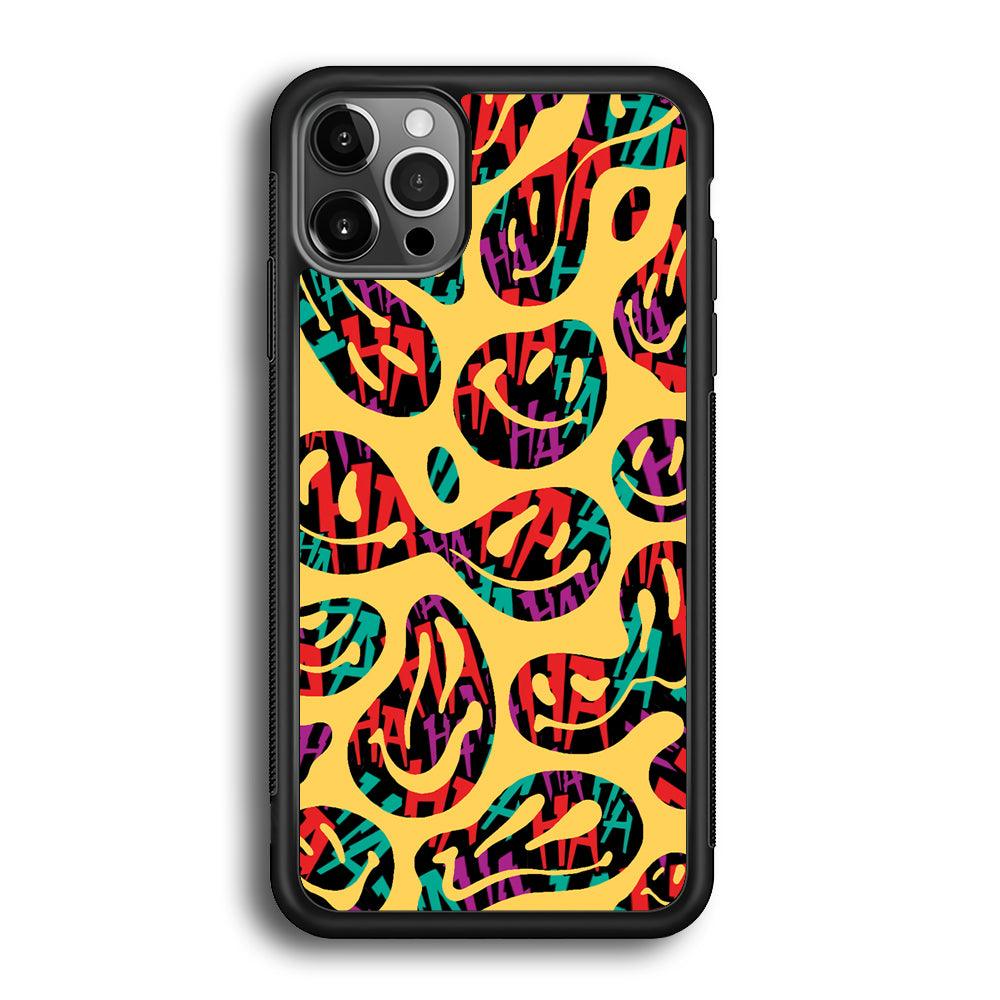 Smiley Dilution iPhone 12 Pro Case-Rubber White (2D Case)-Oxvistore