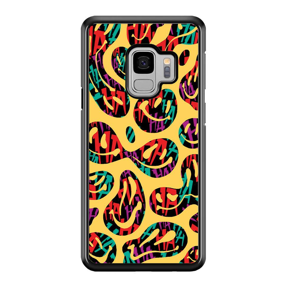 Smiley Dilution Samsung Galaxy S9 Case-Rubber Black (2D Case)-Oxvistore