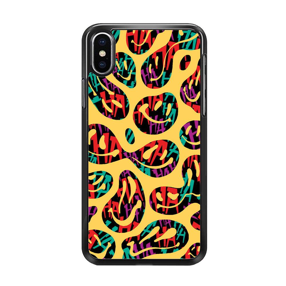 Smiley Dilution iPhone XS Case-Rubber Black (2D Case)-Oxvistore