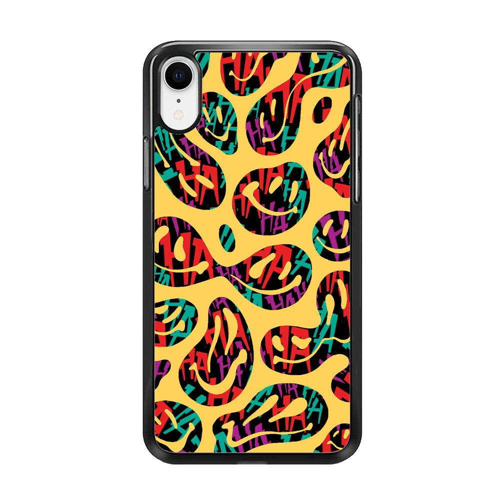 Smiley Dilution iPhone XR Case-Rubber Black (2D Case)-Oxvistore