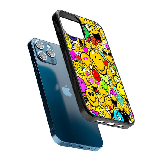 Smiley Face World Colorful 2D Rubber Phone Case-Oxvistore