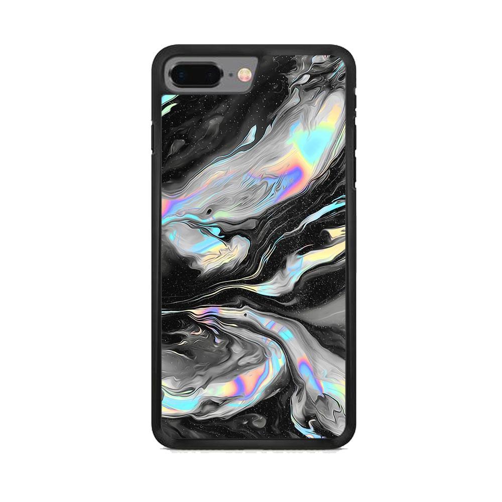 Smoke Iridescent iPhone 8 Plus Case-Rubber Black (2D Case)-Oxvistore