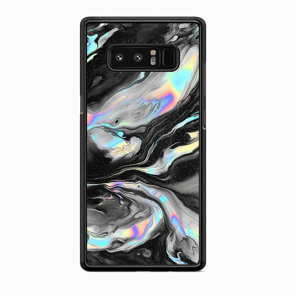 Smoke Iridescent Samsung Galaxy Note 8 Case-Rubber Black (2D Case)-Oxvistore