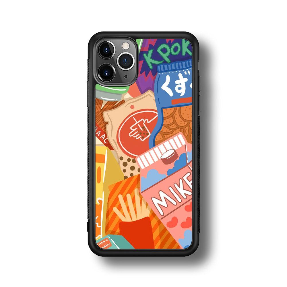 Snack Cartoon Weekly Groceries iPhone 11 Pro Max Case-Rubber Black (2D Case)-Oxvistore