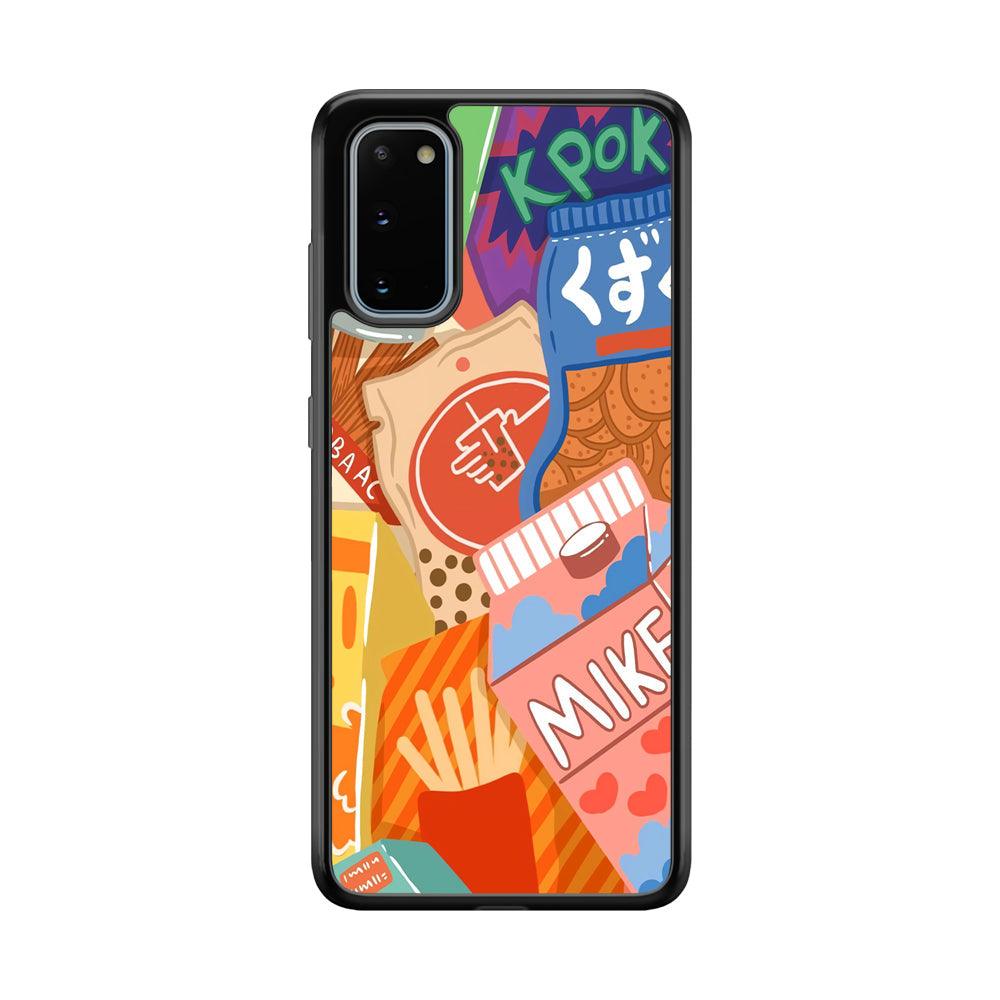 Snack Cartoon Weekly Groceries Samsung Galaxy S20 Case-Rubber Black (2D Case)-Oxvistore