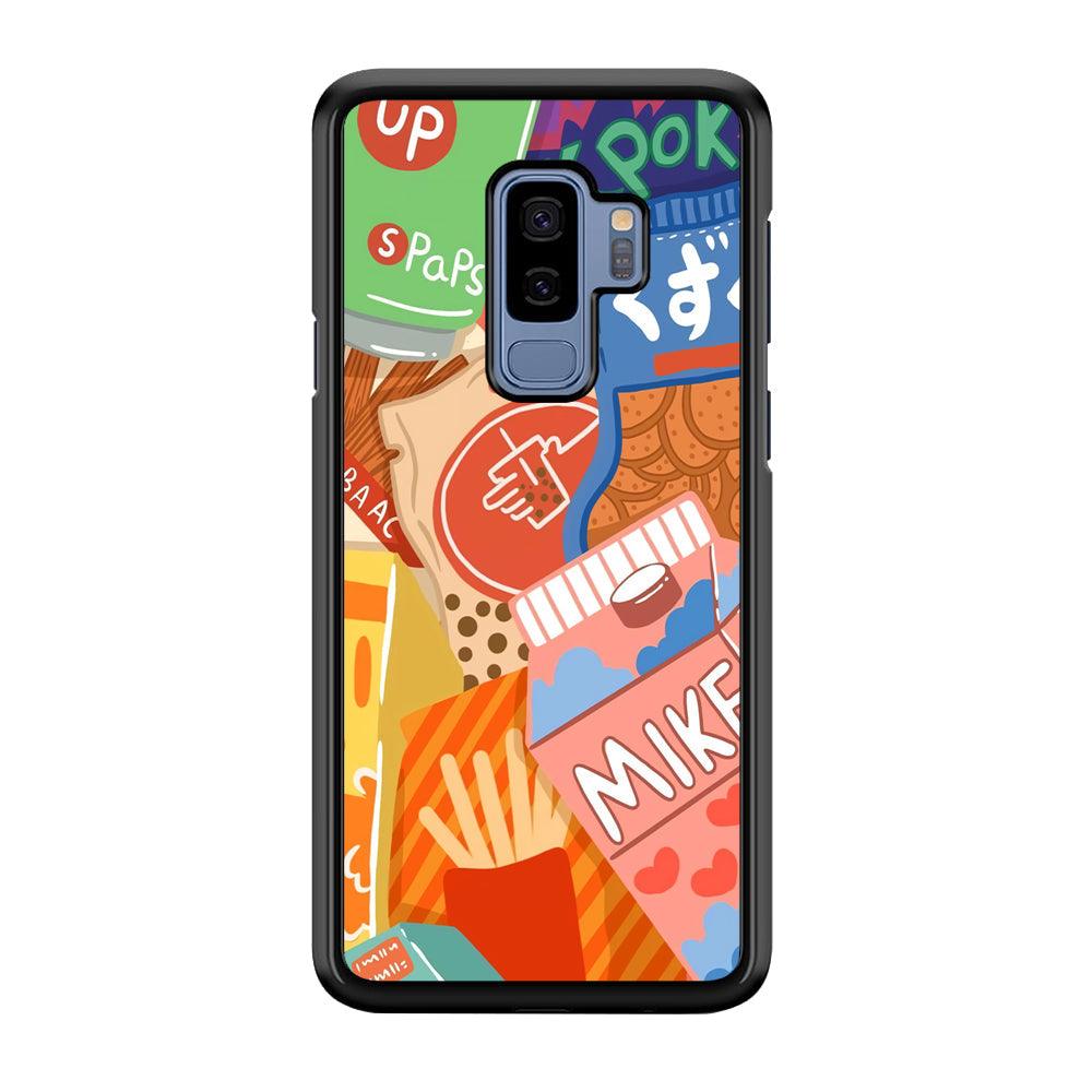 Snack Cartoon Weekly Groceries Samsung Galaxy S9 Plus Case-Rubber Black (2D Case)-Oxvistore