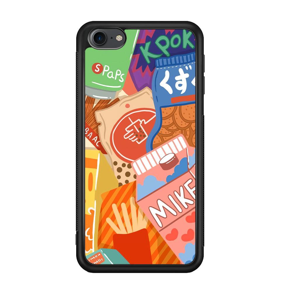 Snack Cartoon Weekly Groceries iPod Touch 6 Case-Rubber Black (2D Case)-Oxvistore