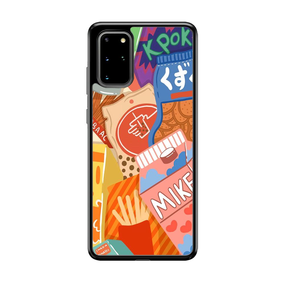 Snack Cartoon Weekly Groceries Samsung Galaxy S20 Plus Case-Rubber Black (2D Case)-Oxvistore