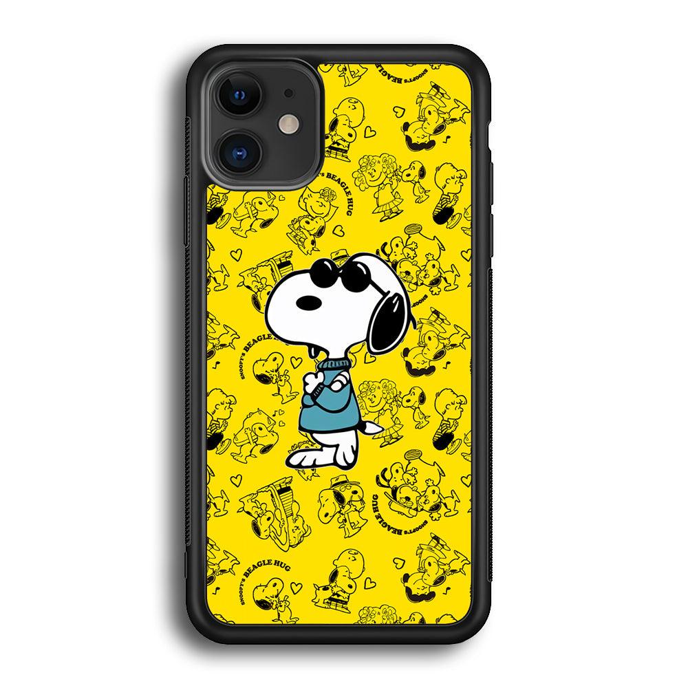Snoopy Back in Style iPhone 12 Case-Rubber Black (2D Case)-Oxvistore
