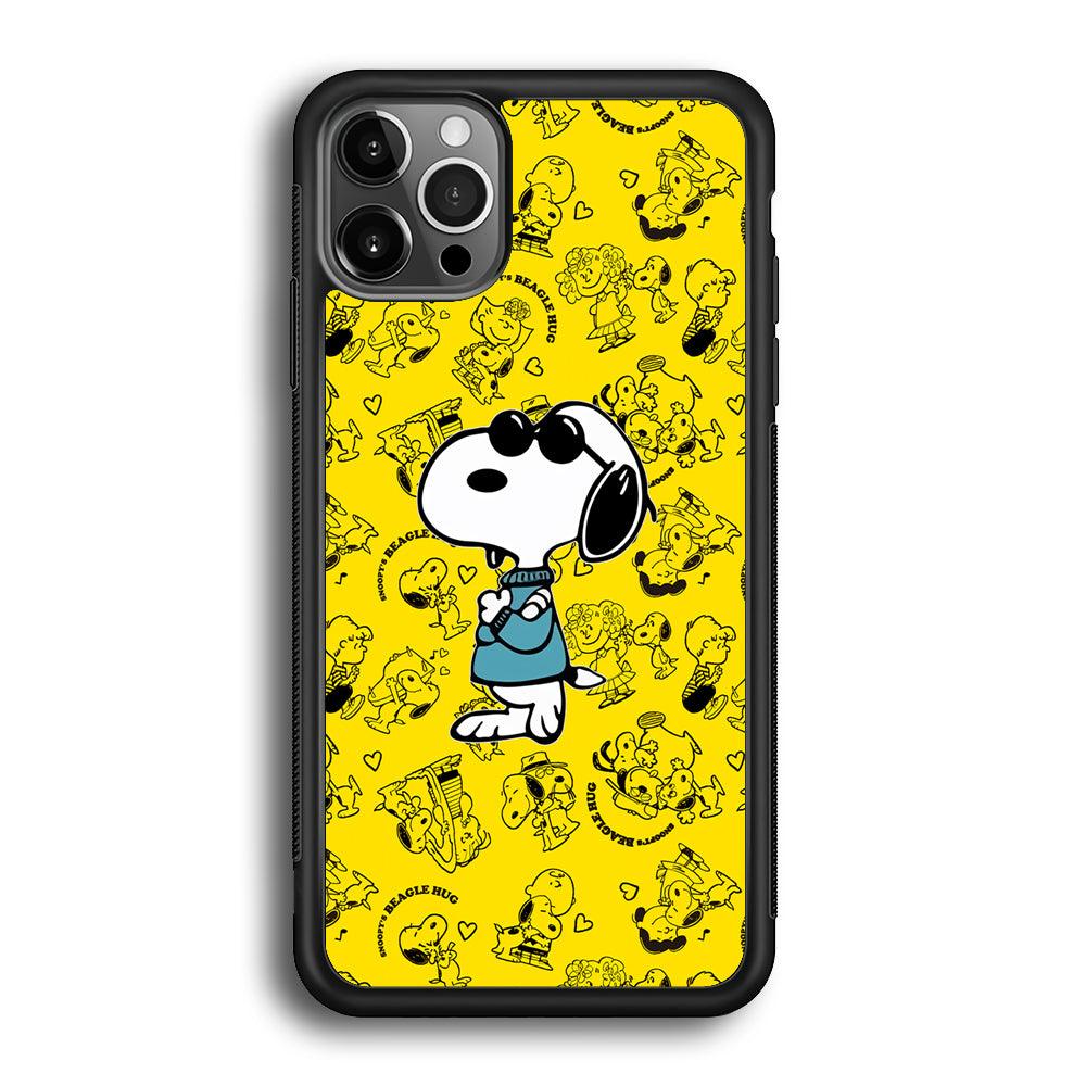 Snoopy Back in Style iPhone 12 Pro Max Case-Rubber Black (2D Case)-Oxvistore