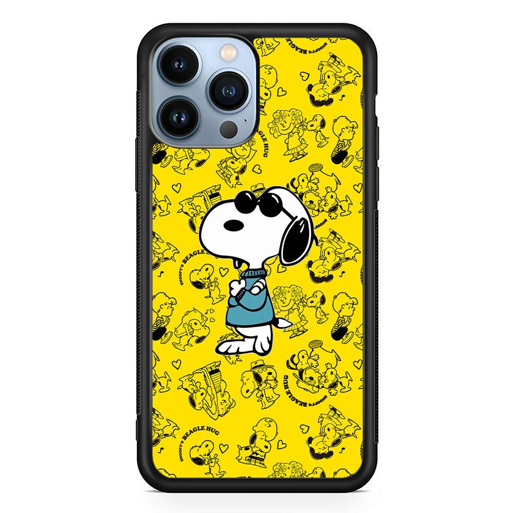 Snoopy Back in Style iPhone 14 Pro Max Case-Rubber Black (2D Case)-Oxvistore
