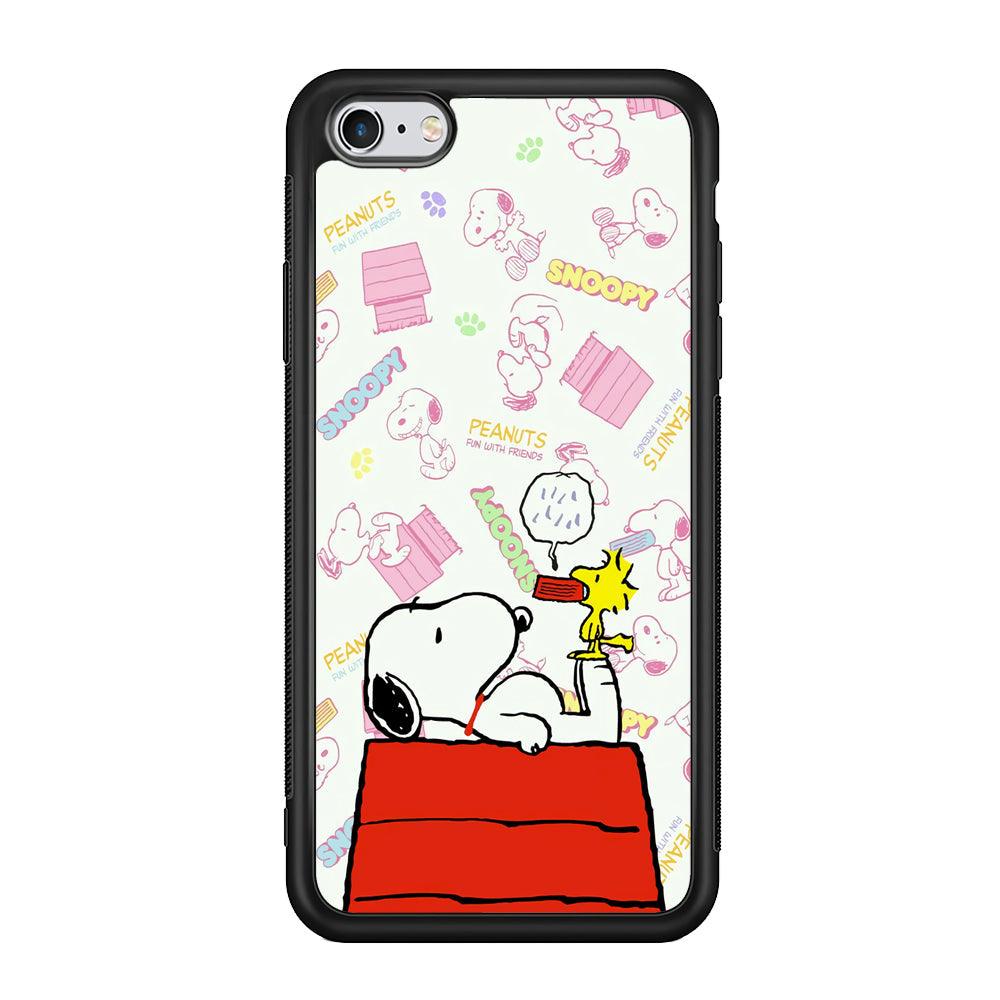 Snoopy Food Please iPhone 6 Plus | 6s Plus Case-Rubber Black (2D Case)-Oxvistore