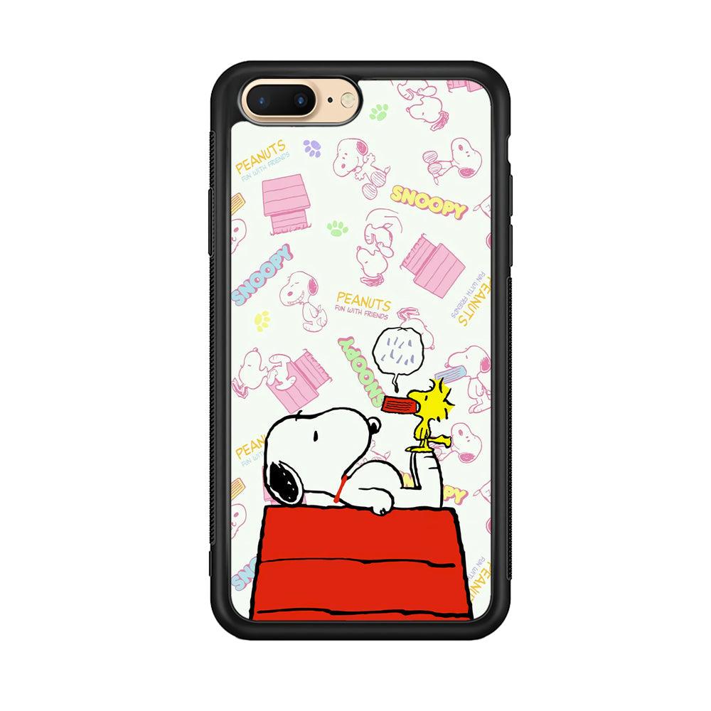 Snoopy Food Please iPhone 7 Plus Case-Rubber Black (2D Case)-Oxvistore