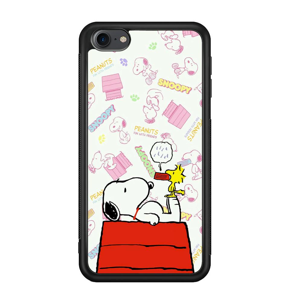Snoopy Food Please iPod Touch 6 Case-Rubber Black (2D Case)-Oxvistore