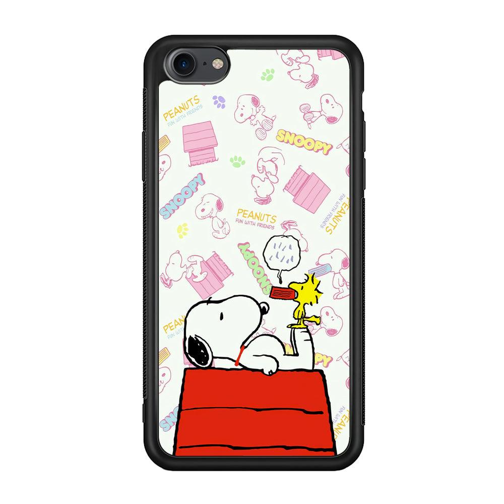 Snoopy Food Please iPhone 8 Case-Rubber Black (2D Case)-Oxvistore