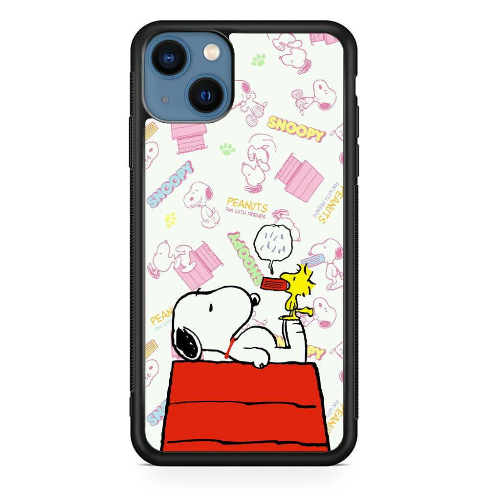 Snoopy Food Please iPhone 15 Plus Case-Rubber Black (2D Case)-Oxvistore